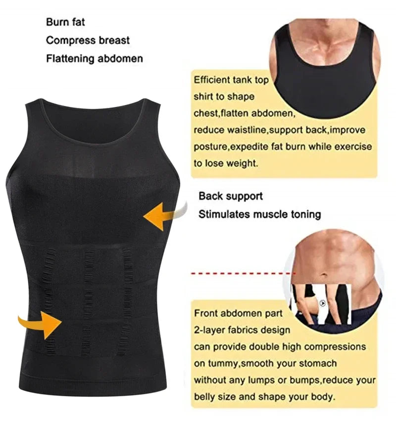 Men's Compression Tank Top | Slimming Body Shaper & Chest Flattener