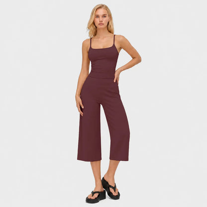 Women's 2-Piece Yoga Set | Camisole Tank Top & High-Waist Shorts