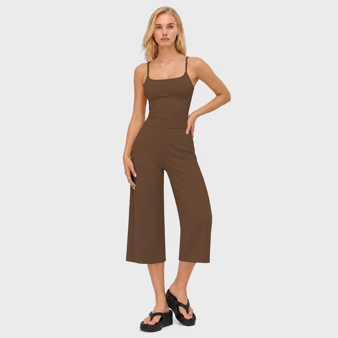 Women's 2-Piece Yoga Set | Camisole Tank Top & High-Waist Shorts