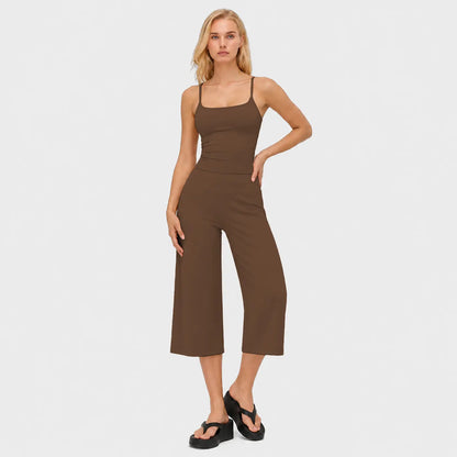 Women's 2-Piece Yoga Set | Camisole Tank Top & High-Waist Shorts