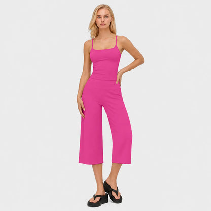 Women's 2-Piece Yoga Set | Camisole Tank Top & High-Waist Shorts