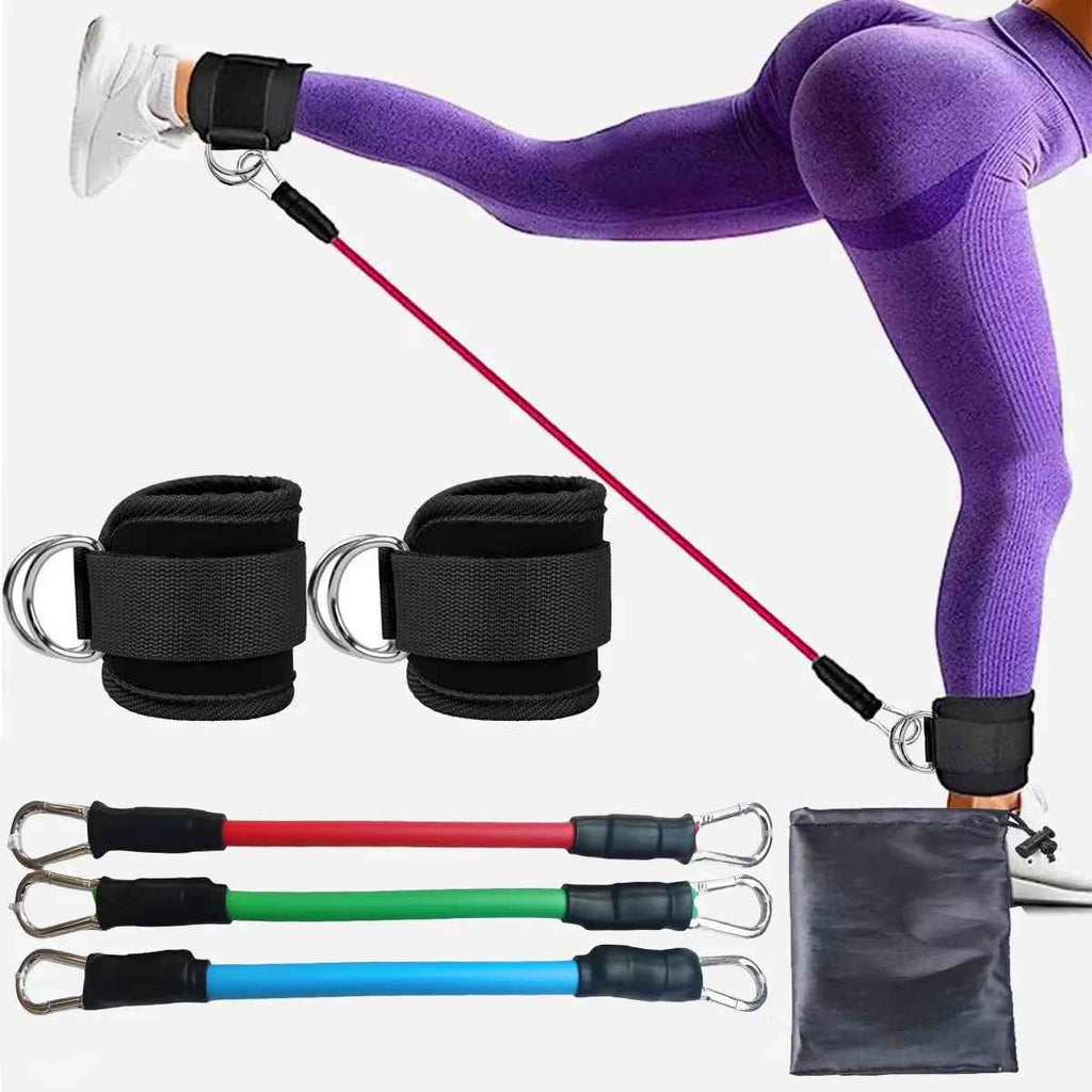 Ankle Resistance Bands with Cuffs – 3-Level Adjustable Glute & Leg Trainer