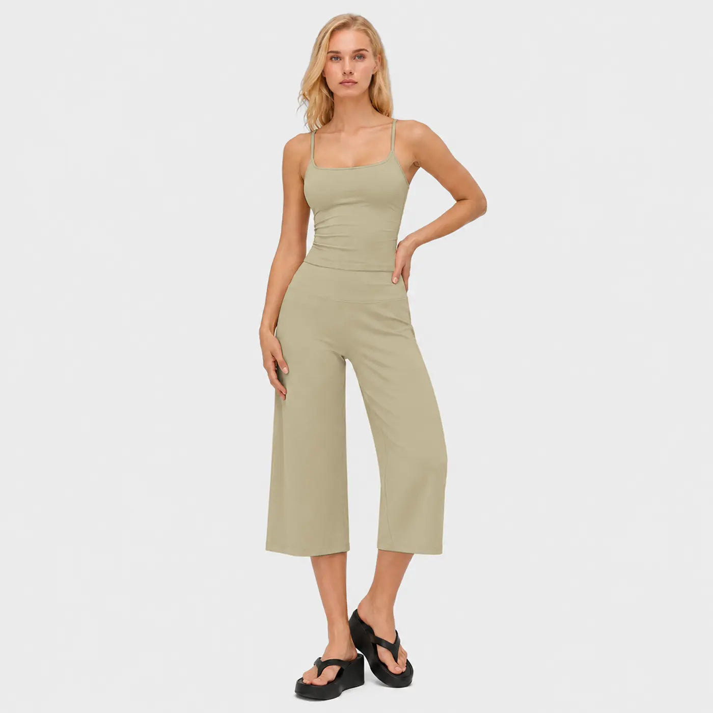 Women's 2-Piece Yoga Set | Camisole Tank Top & High-Waist Shorts