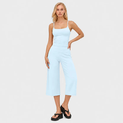 Women's 2-Piece Yoga Set | Camisole Tank Top & High-Waist Shorts