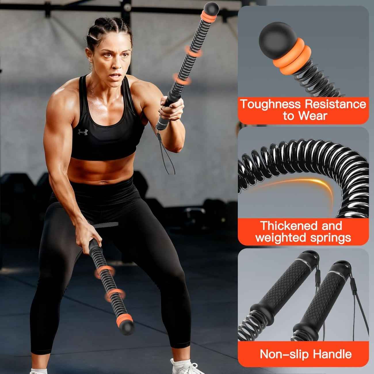 Cordless Battle Ropes – Portable HIIT Workout for Home & Travel