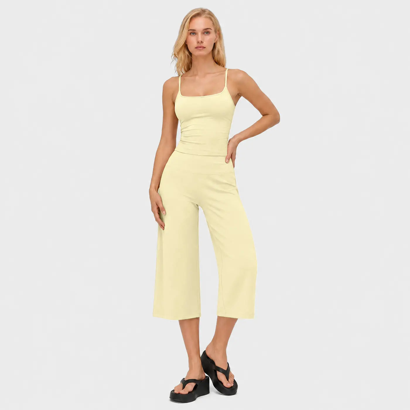 Women's 2-Piece Yoga Set | Camisole Tank Top & High-Waist Shorts
