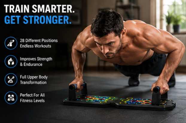 5-In-1 Push Up Board – Full Upper Body Home Gym | 28 Positions