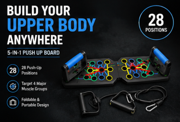5-In-1 Push Up Board – Full Upper Body Home Gym | 28 Positions