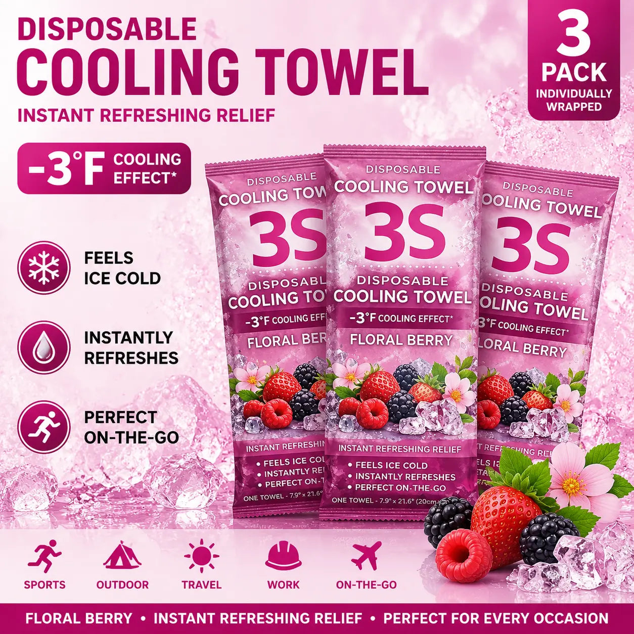 Instant Cooling Scented Towels – Portable Cooling Sports Towels for Gym, Travel & Outdoors