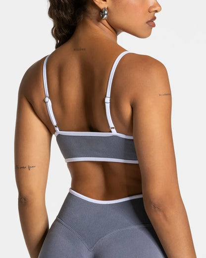 Women's 2-Piece Seamless Ribbed Workout Set | Sports Bra & Butt Lifting Leggings