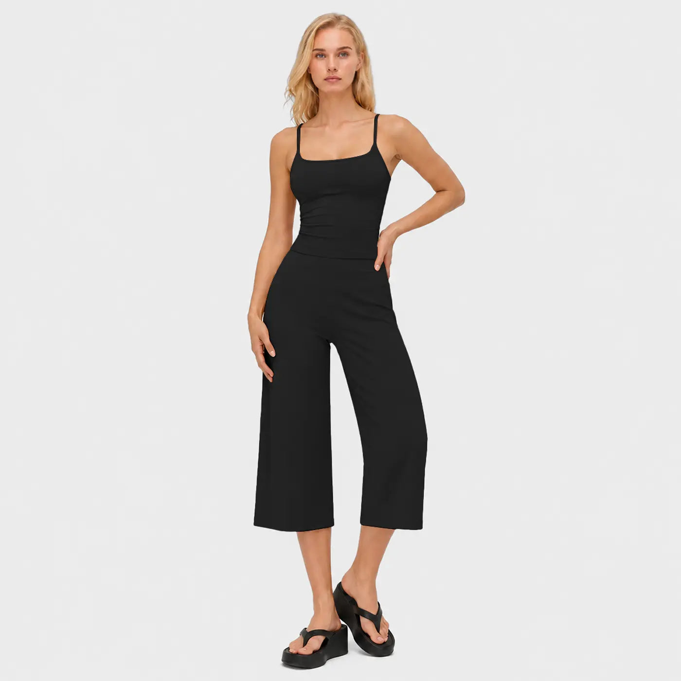 Women's 2-Piece Yoga Set | Camisole Tank Top & High-Waist Shorts