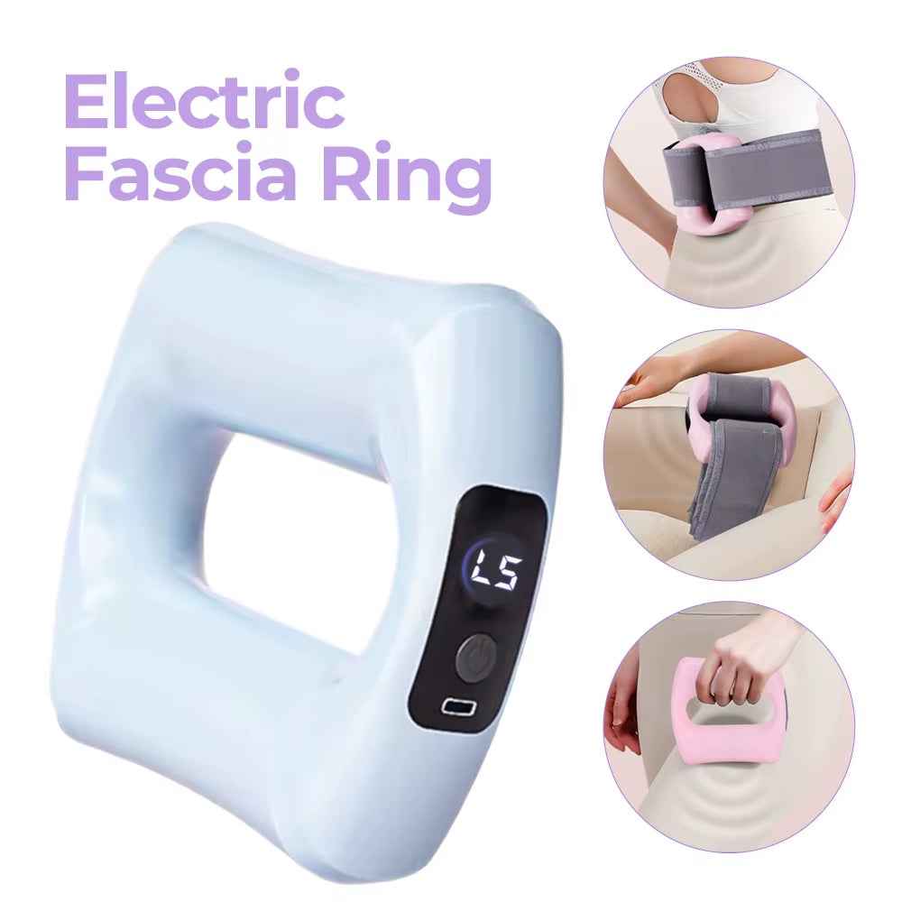 Electric Fascia Massage Ring with Vibration – Deep Tissue Body Shaping Massager for Belly & Waist
