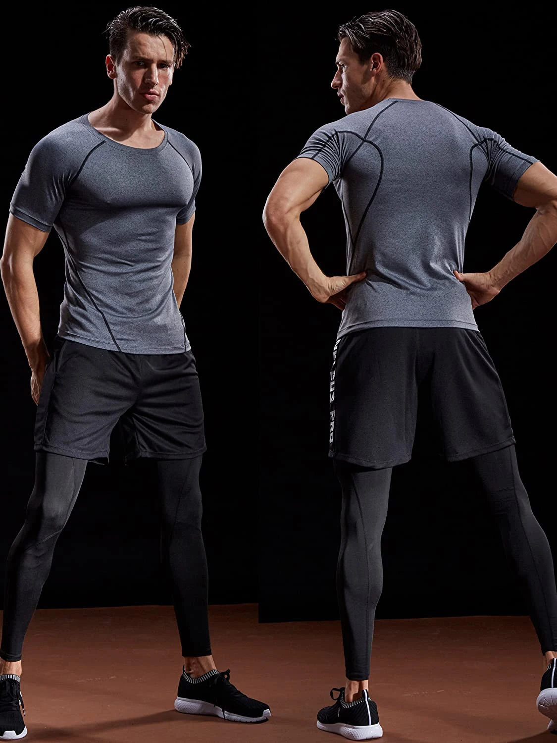 2026 Compression T Shirt Men Summer Sportswear Running T-Shirt Elastic Quick Dry Sport Tops Tee Athletic Gym Workout Shirts Men