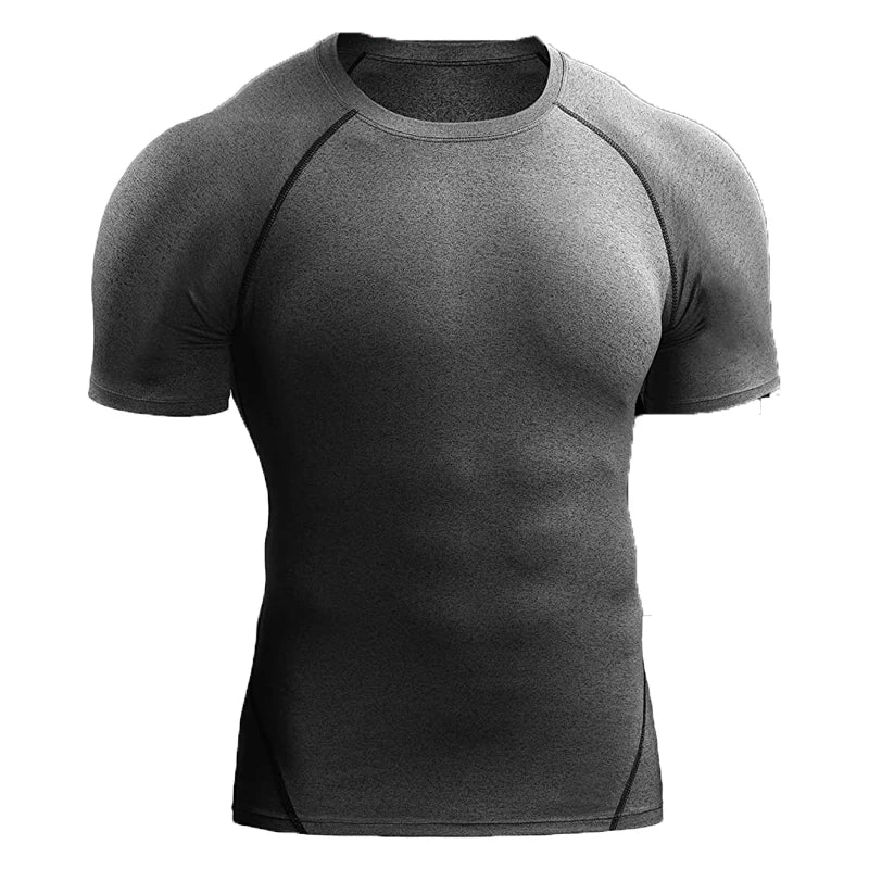 2026 Compression T Shirt Men Summer Sportswear Running T-Shirt Elastic Quick Dry Sport Tops Tee Athletic Gym Workout Shirts Men