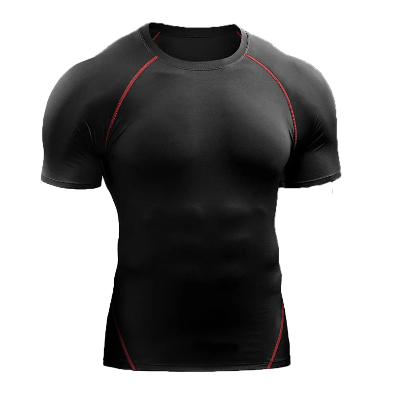 2026 Compression T Shirt Men Summer Sportswear Running T-Shirt Elastic Quick Dry Sport Tops Tee Athletic Gym Workout Shirts Men