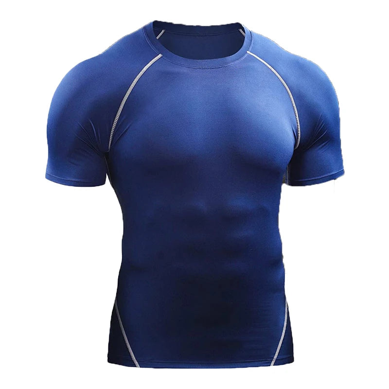 2026 Compression T Shirt Men Summer Sportswear Running T-Shirt Elastic Quick Dry Sport Tops Tee Athletic Gym Workout Shirts Men