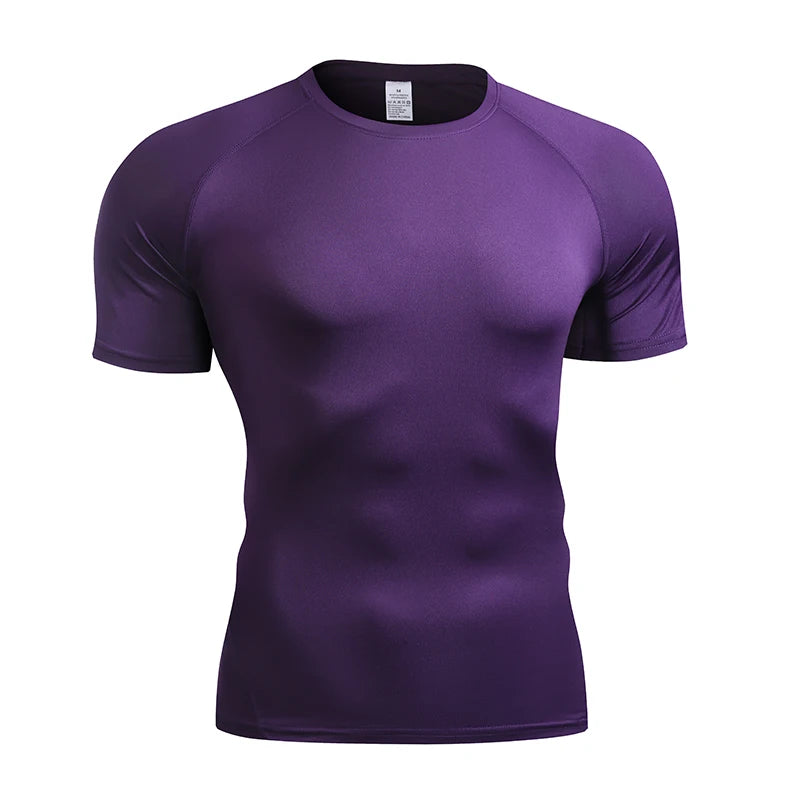 2026 Compression T Shirt Men Summer Sportswear Running T-Shirt Elastic Quick Dry Sport Tops Tee Athletic Gym Workout Shirts Men
