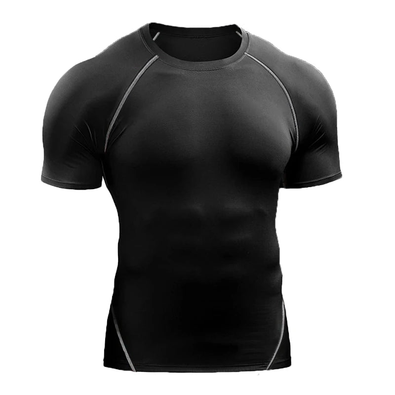 2026 Compression T Shirt Men Summer Sportswear Running T-Shirt Elastic Quick Dry Sport Tops Tee Athletic Gym Workout Shirts Men