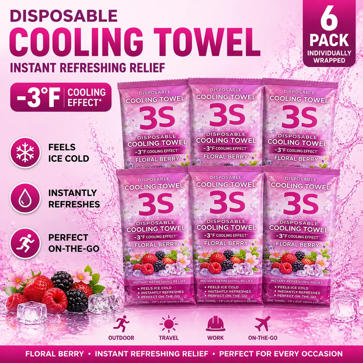 Instant Cooling Scented Towels – Portable Cooling Sports Towels for Gym, Travel & Outdoors