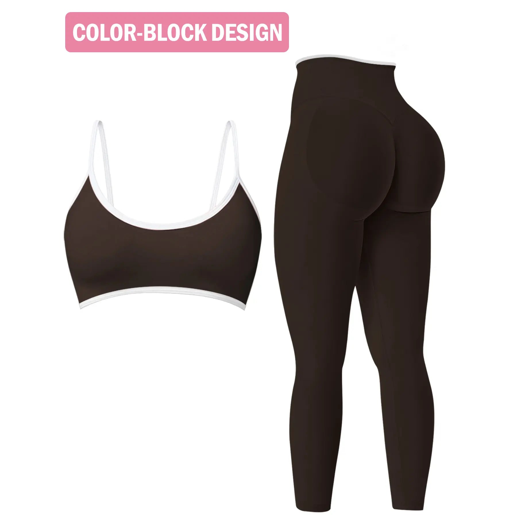 Women's 2-Piece Seamless Ribbed Workout Set | Sports Bra & Butt Lifting Leggings