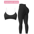 Women's 2-Piece Seamless Ribbed Workout Set | Sports Bra & Butt Lifting Leggings