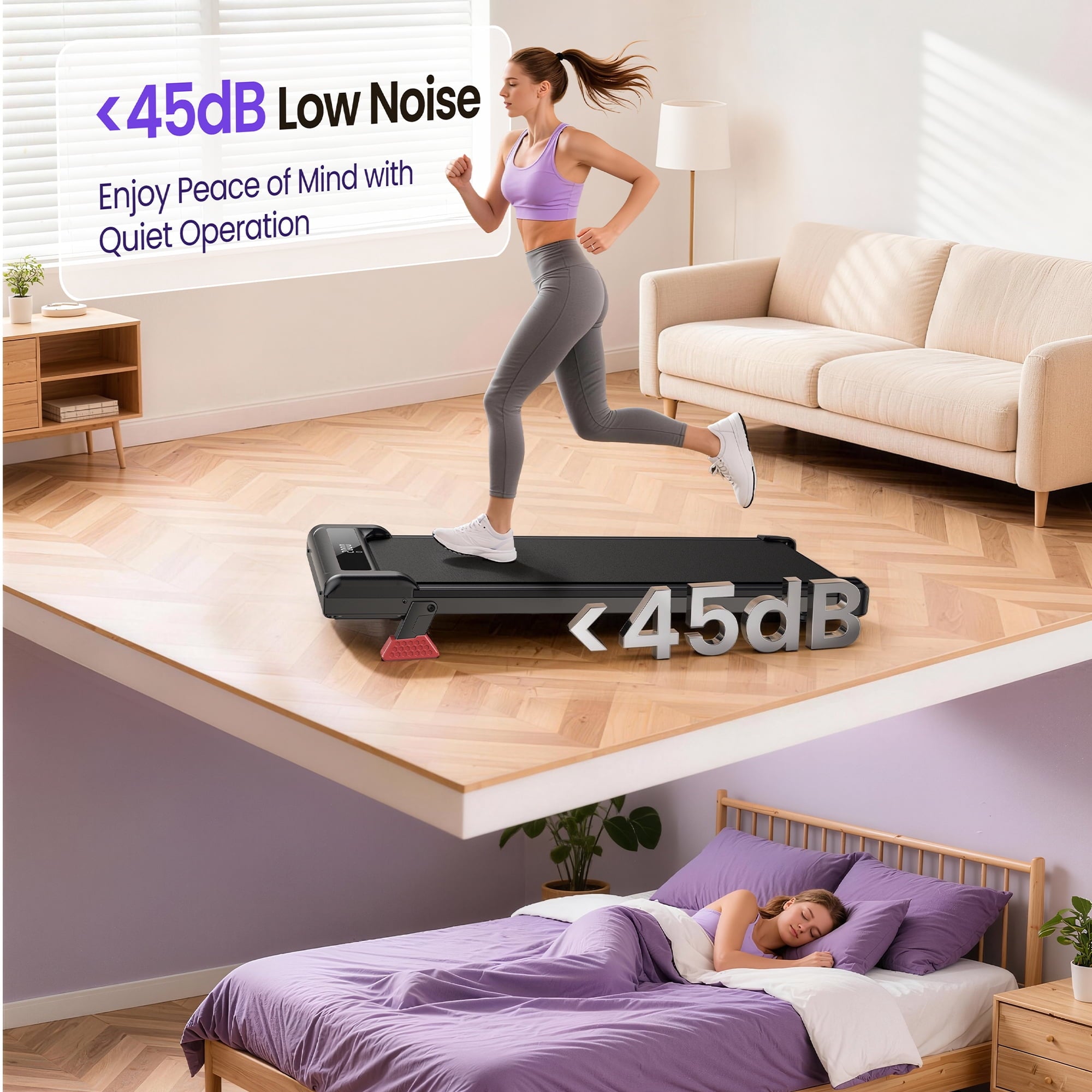 Transform Your Workspace with the AQUVII 4-in-1 Under Desk Treadmill - Compact, Portable, and Perfect for Home & Office!