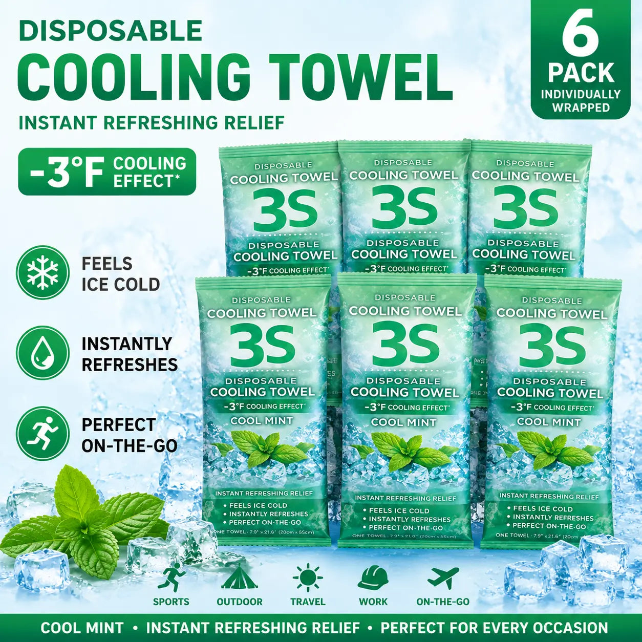 Instant Cooling Scented Towels – Portable Cooling Sports Towels for Gym, Travel & Outdoors