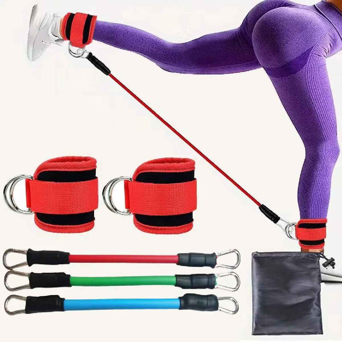 Ankle Resistance Bands with Cuffs – 3-Level Adjustable Glute & Leg Trainer